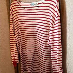 Princess cruises nautical look Red and White Striped Long Sleeve Top xl